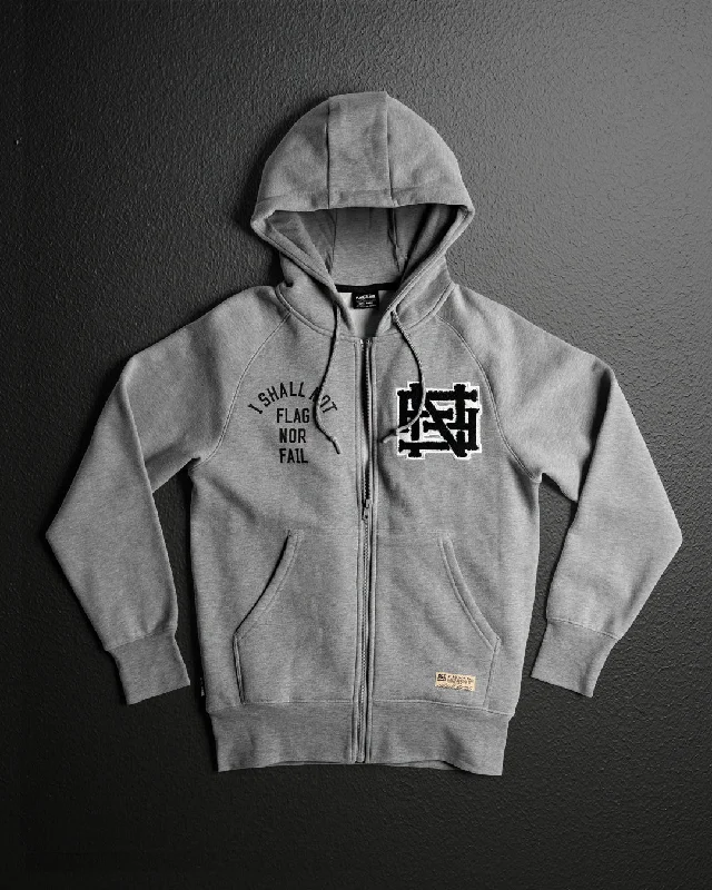 Midnight Sale VARSITY PATCH ZIP UP - GREY