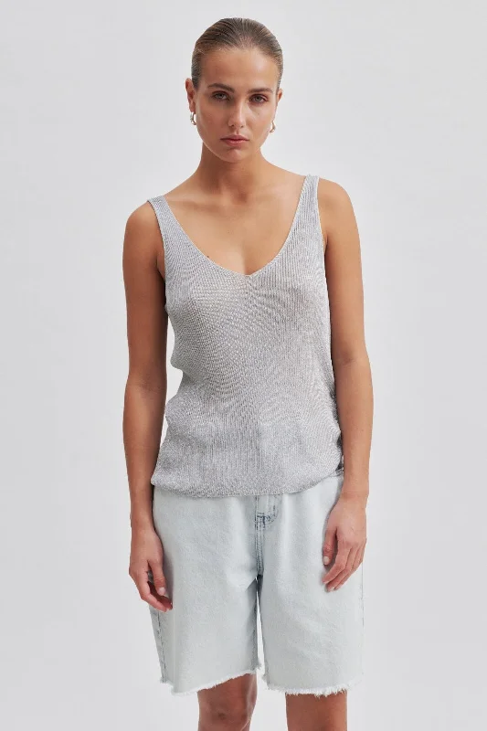 Exclusive Online Offer Second Female - Ellia Knit Top - 7019 Silver