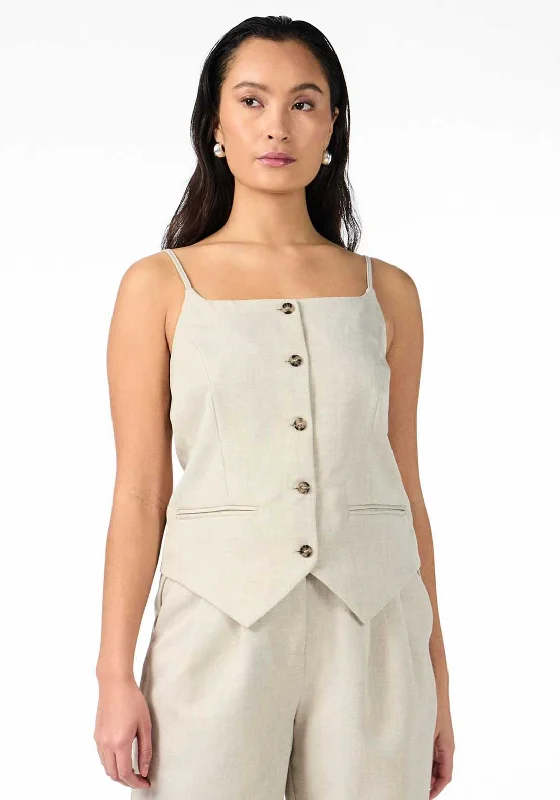 Weekend Offers That Please Y.A.S Blonna Waistcoat Top, Pelican