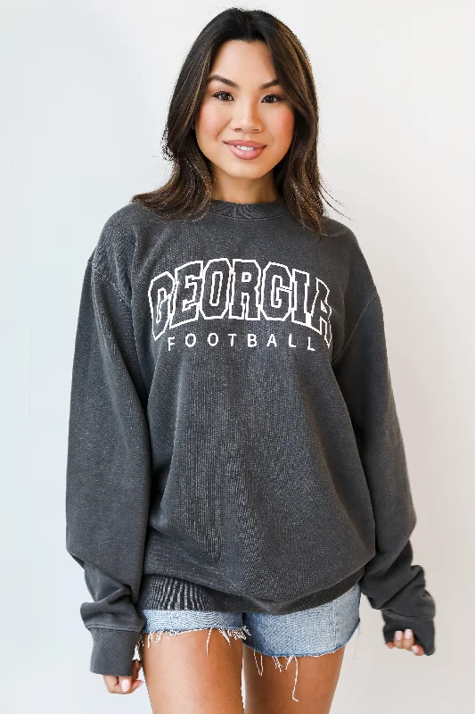 Weekend Discounts to Delight Black Georgia Football Block Letter Sweatshirt