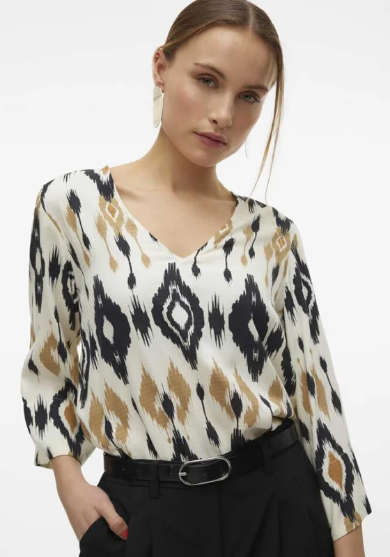 One-Day Only Vero Moda Millie V Neck Top, Birch