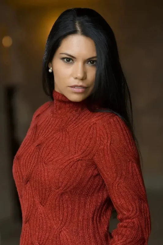 Deal of the Day Cross Cable Woman Pullover Bison, Merino & Silk