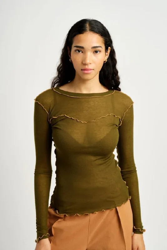 Season Finale Sale Delia Long Sleeve Tee | Green