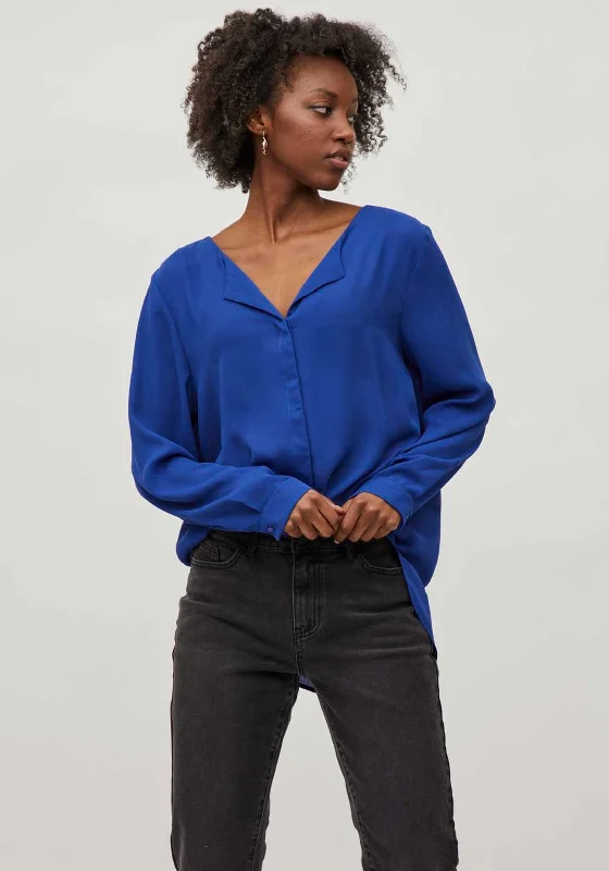 Seasonal Clearance Vila Lucy Lightweight Blouse, Mazarine Blue