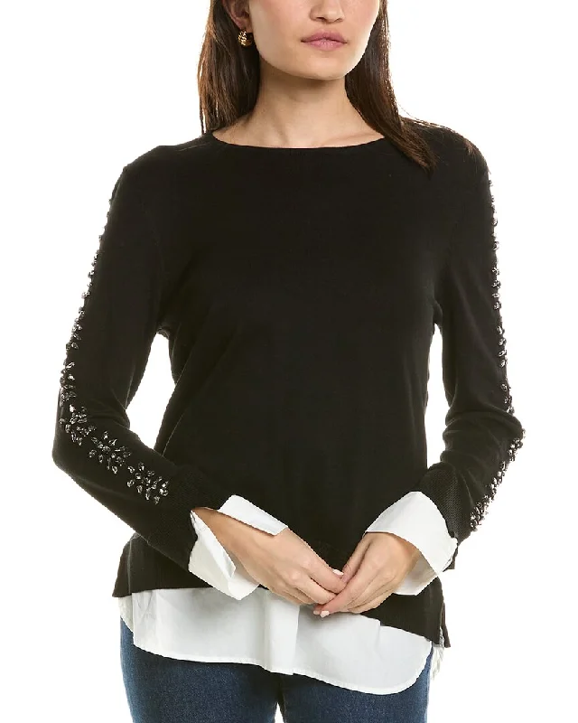 Super Savings Jones New York Embellished Twofer Sweater