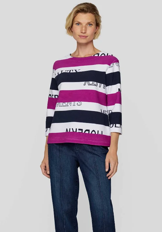 Exclusive Preview Rabe Striped Graphic Ribbed Top, Multicoloured