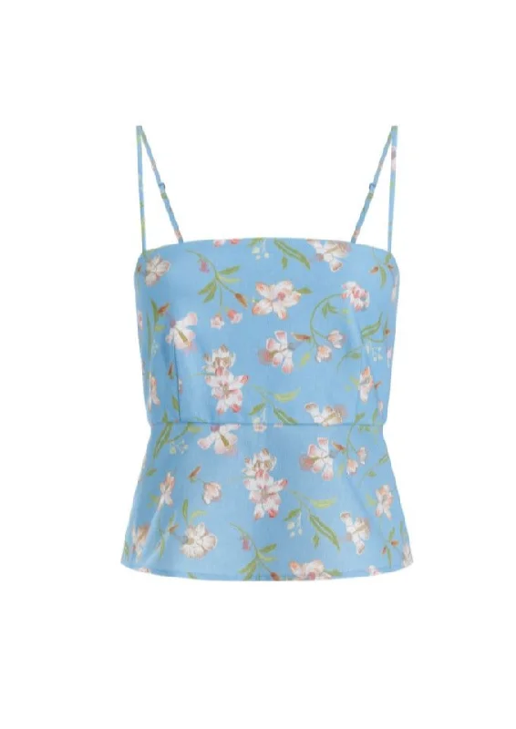 Weekend Savings Galore Slip Top in Blue Hibiscus