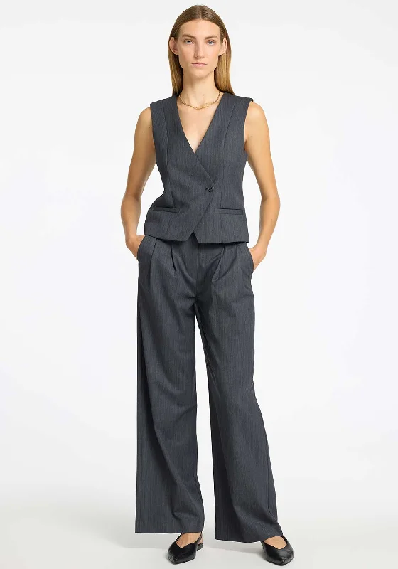 Weekend Discounts to Savor Selected Femme Fenia Asymmetric Waistcoat, Grey