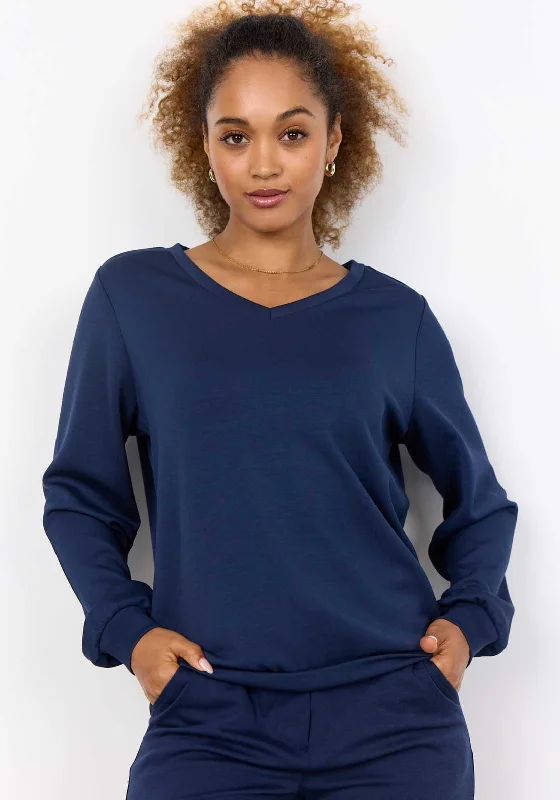 Weekend Deals That Amaze Soyaconcept Banu Long Sleeve Top, Navy