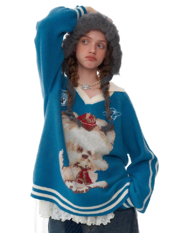 Weekend Specials to Indulge In Sport style V-neck sweater【s0000011046】