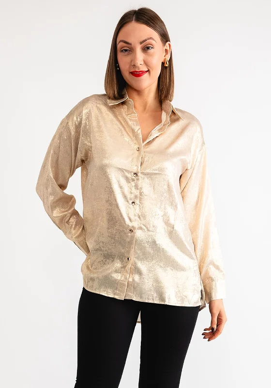 Huge Savings Serafina Collection Metallic Shirt, Light Gold