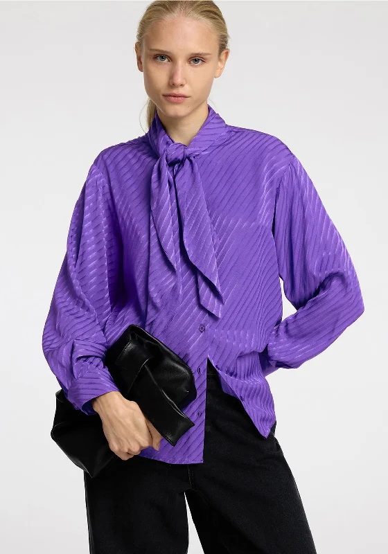 Big Deal Selected Femme Cassia Scarf Neck Shirt, Purple
