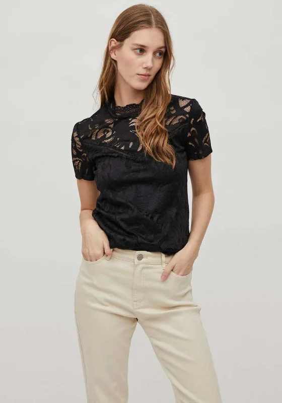 Don’t Miss Out Vila Stasia Lace Top, Black