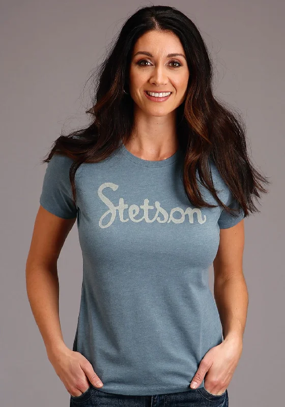Weekend Discounts to Indulge In Stetson Womens Slate Blue Cotton Blend Vintage Screenprint S/S T-Shirt Weekend Discounts to Indulge In Stetson Womens Slate Blue Cotton Blend Vintage Screenprint S/S T-Shirt