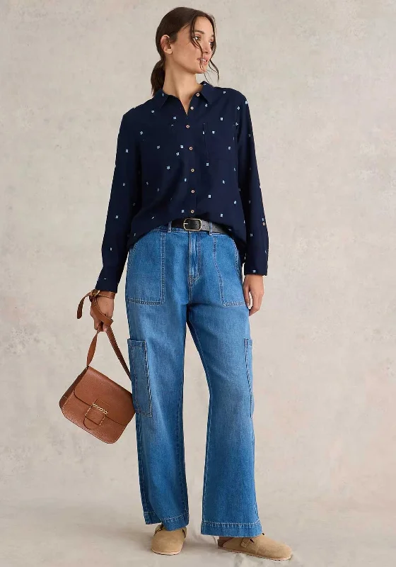 Limited Stock White Stuff Sophie Organic Cotton Shirt, Navy