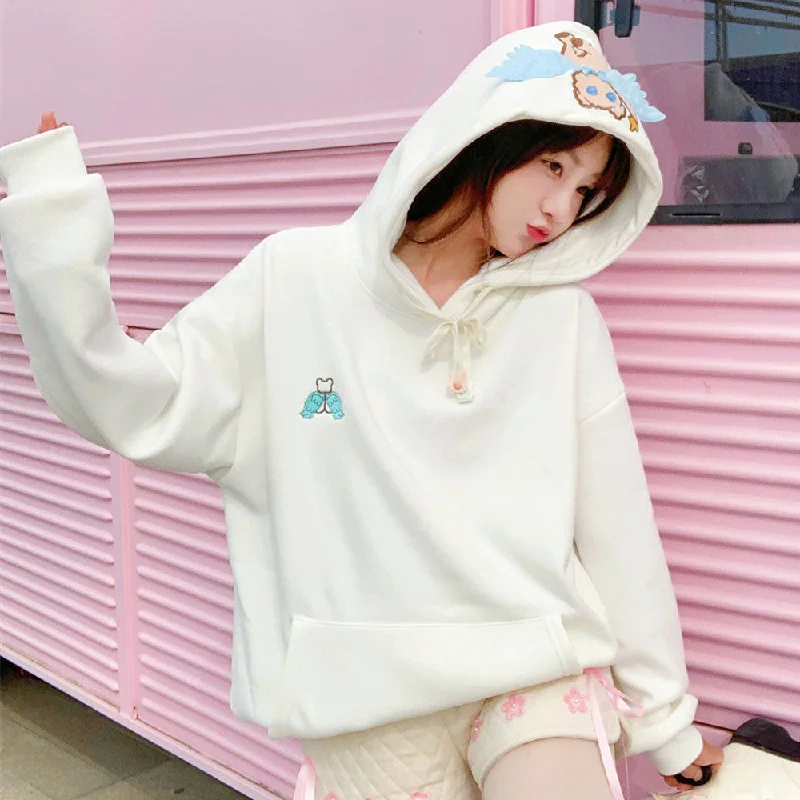 Huge Discounts White Casual Hoodie  PL52789