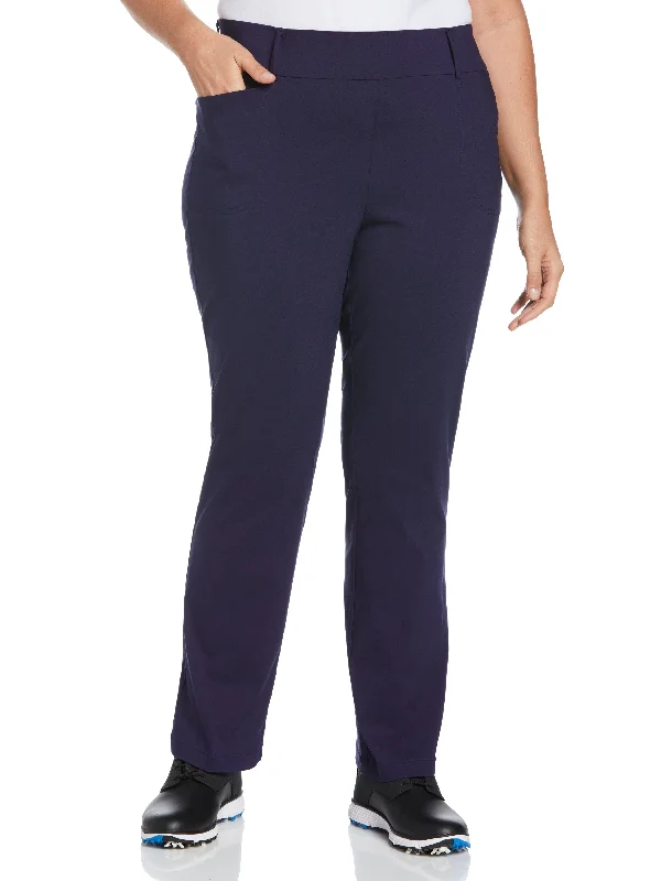 Quick Sale Womens Plus Pull-On Stretch Tech Flat Front Golf Pant