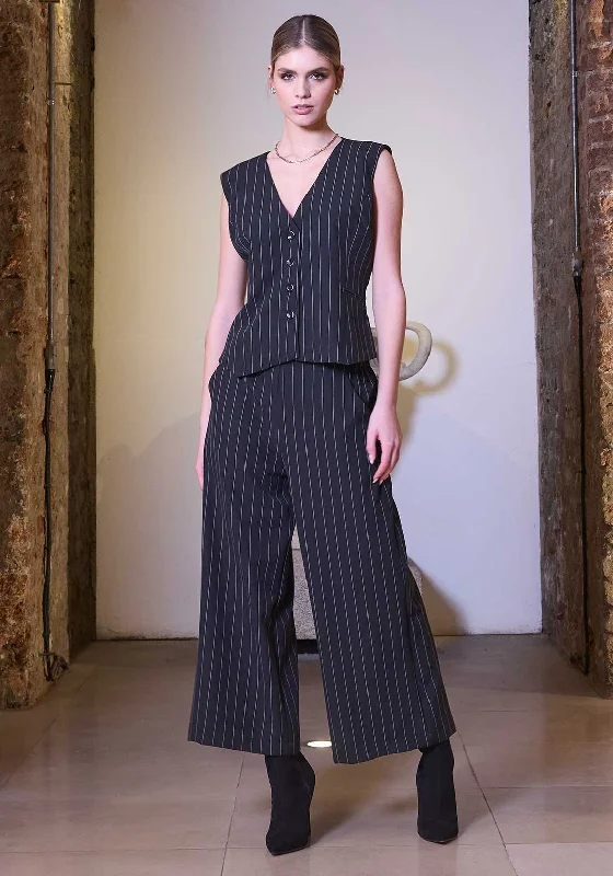 Weekend Discounts to Grab Kate Cooper Pinstripe Waistcoat, Black