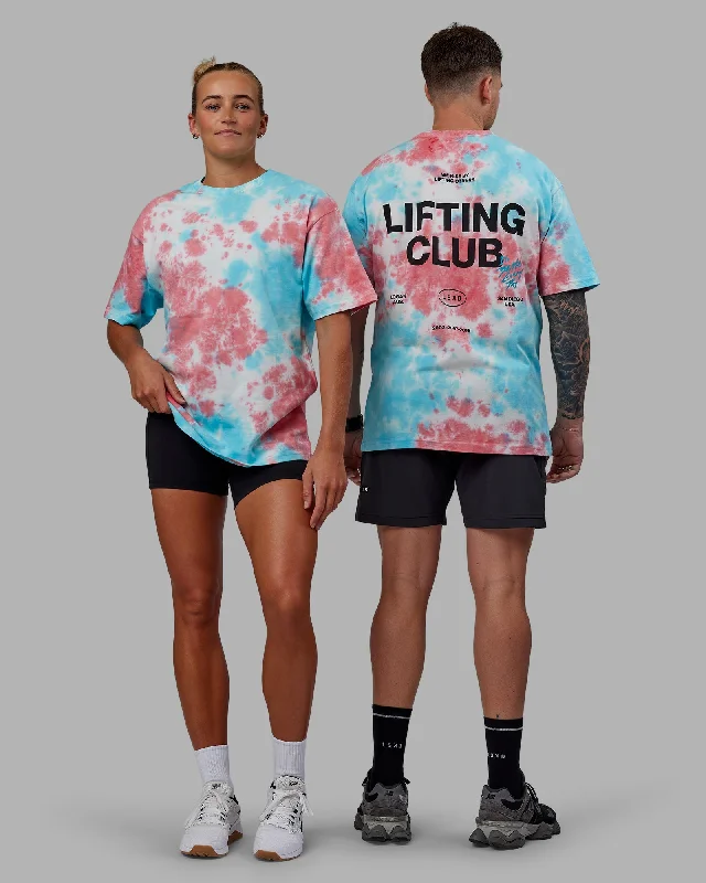 Unisex Lifting Club Heavyweight Tee Oversize - Scarlet-Tie Dye