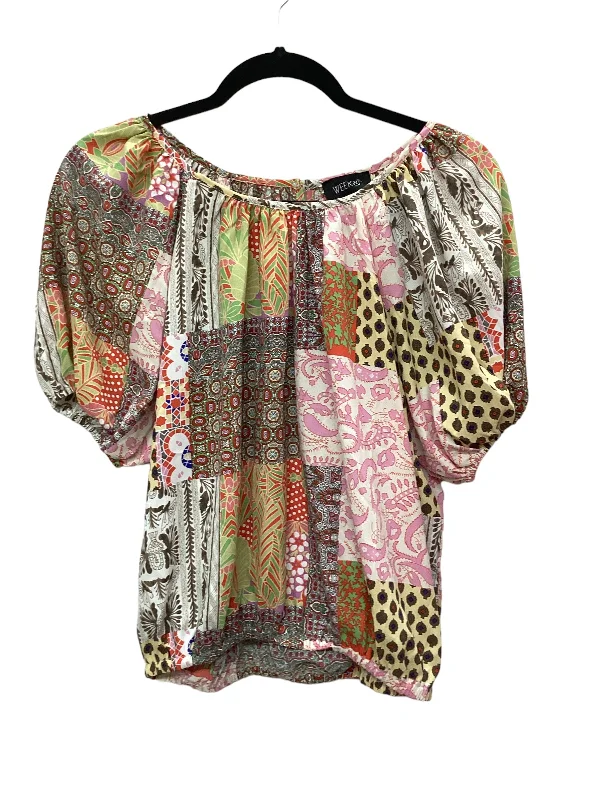 Multi-colored Top Short Sleeve Clothes Mentor, Size S