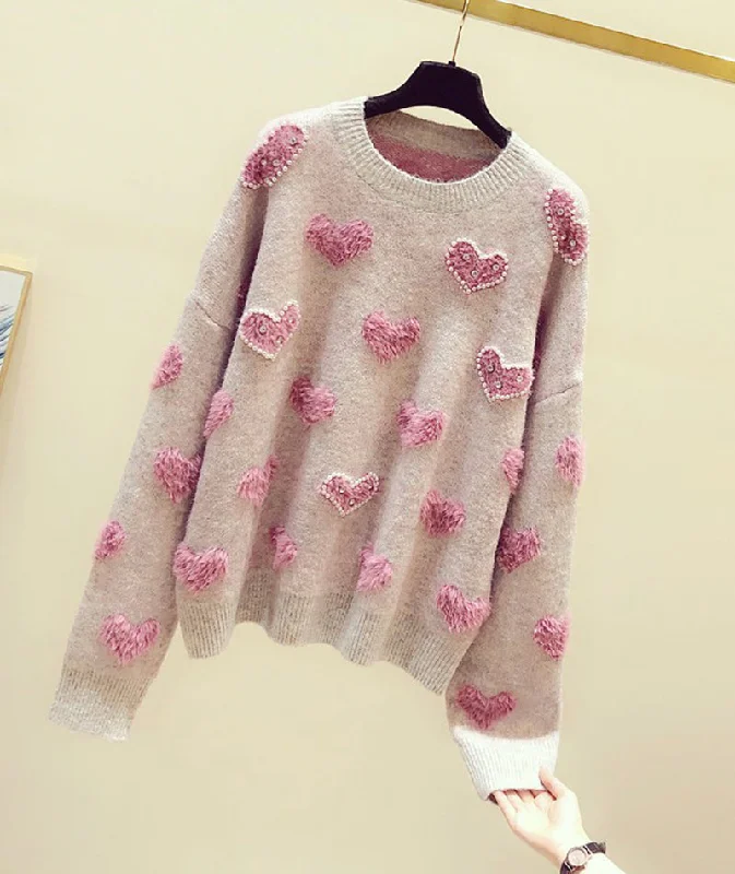 Clearance Event Cute round neck long sleeve sweater  098
