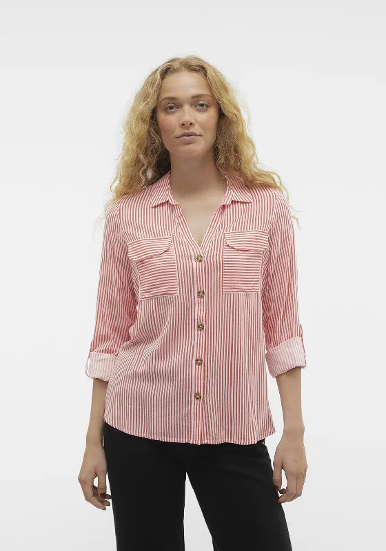Today’s Deal Vero Moda Bumpy Striped Shirt, Cayenne