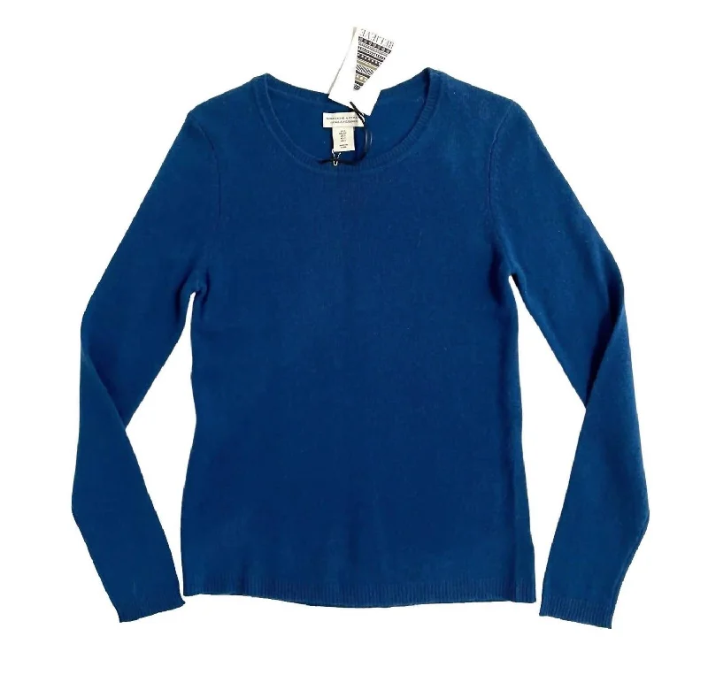 Loyalty Reward Women's Cashmere Crewneck Sweater In Blue