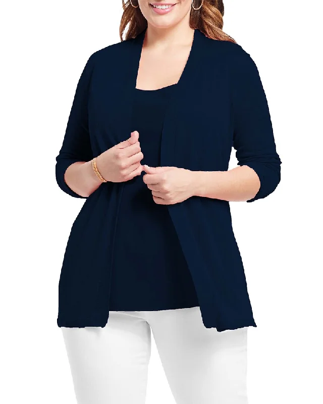 Value Deals NIC+ZOE Plus Lightweight Long Boc Linen-Blend Cardigan