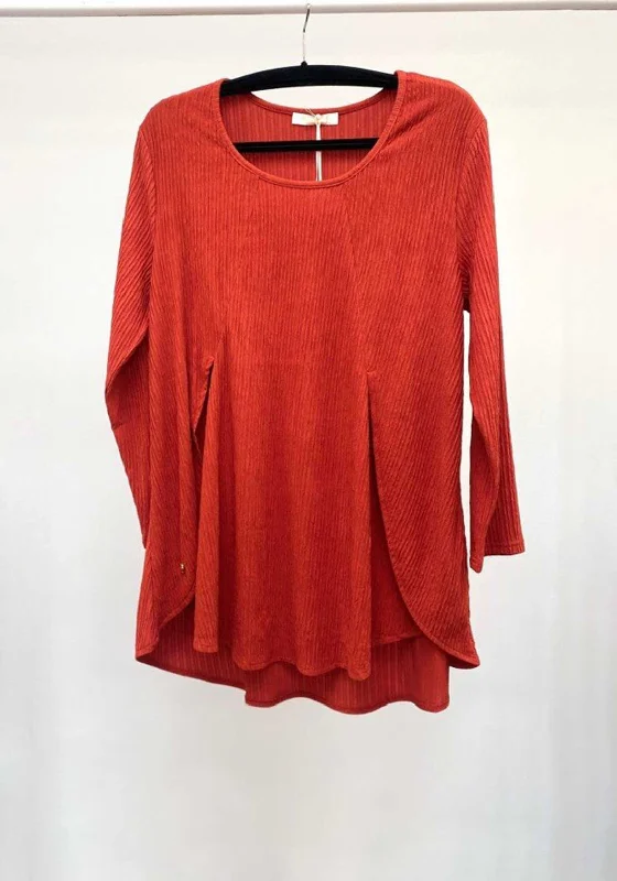 Weekend Discounts to Snag Malissa J Ribbed Long Sleeve One Size Top, Orange