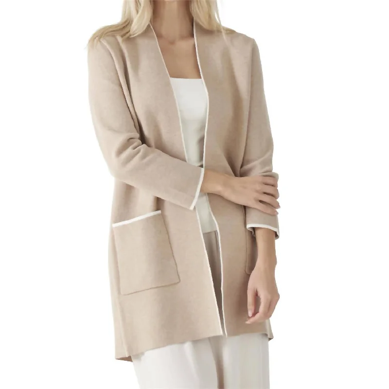 Weekend Discounts to Love Open Cardigan Sweater Jacket In Beige