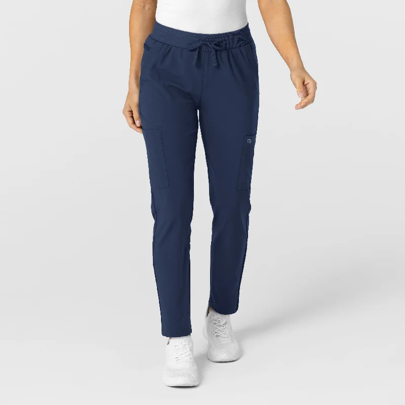 Limited Stock W123 Women's Flex-n-Reach Track Scrub Pant - Navy