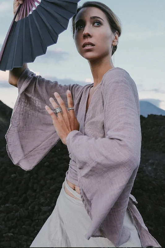 Special Promotion Dry Lavender Kimono Cover-up Top Tunic