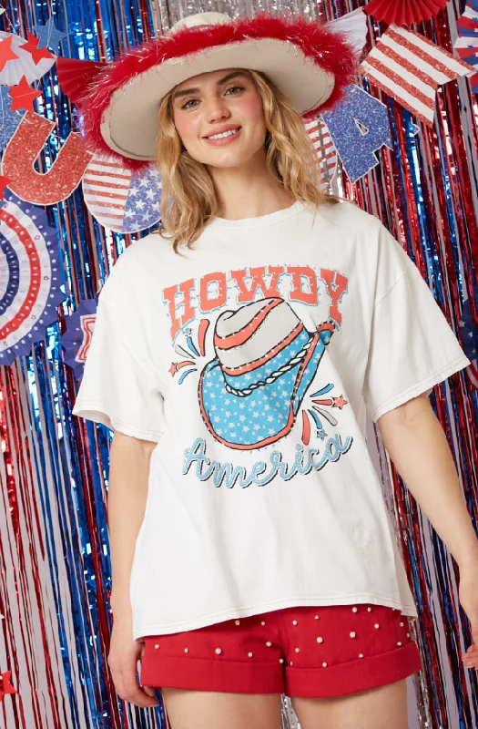 Howdy America Rhinestone Graphic Tee