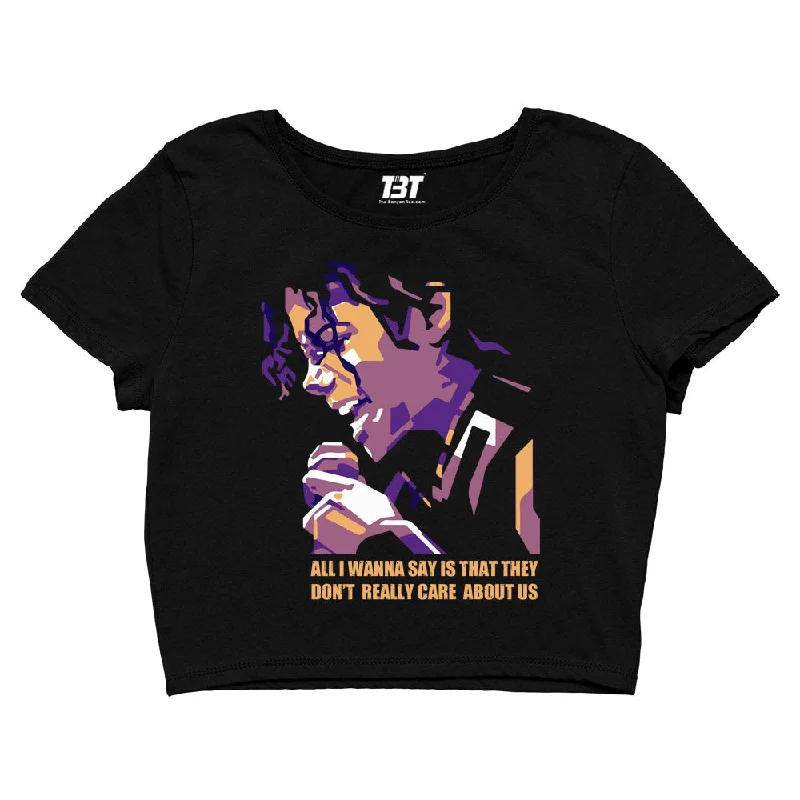 Special Buy Michael Jackson Crop Top - Care About Us