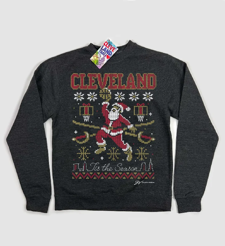Limited Time Discount Cleveland Christmas Santa Basketball Crew