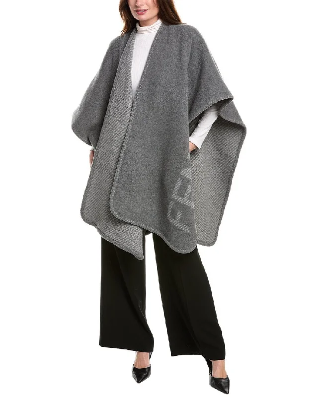 Seasonal Sale FENDI Logo Wool & Cashmere-Blend Poncho