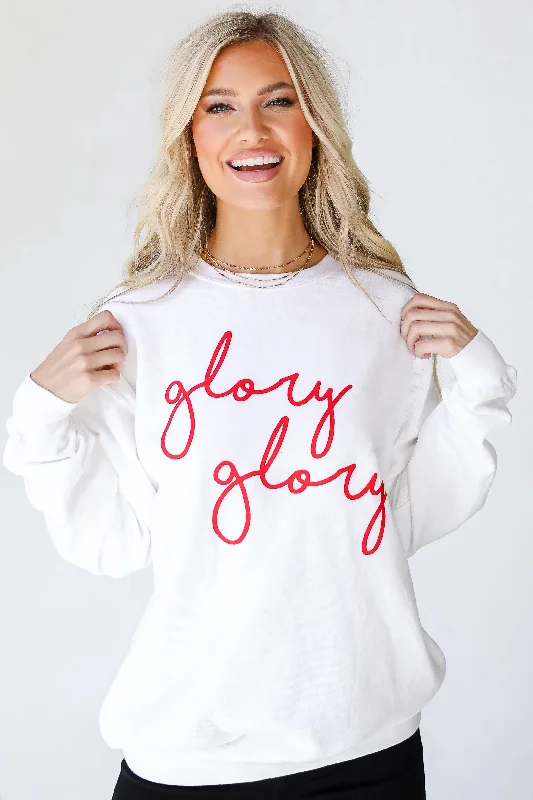 Crazy Deals White Glory Glory Script Sweatshirt