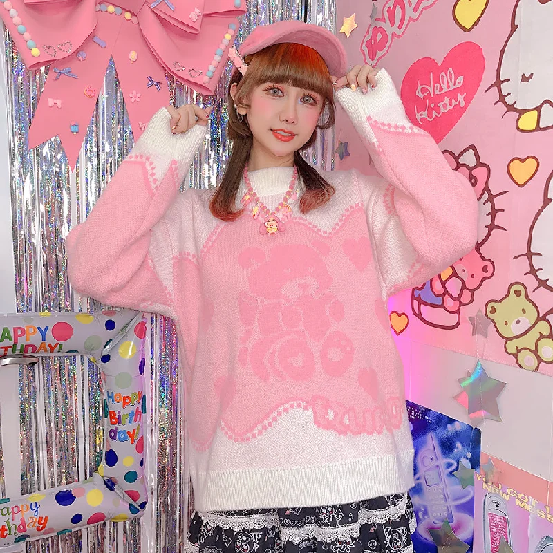 Exclusive Access Harajuku bear print sweater  PL52715