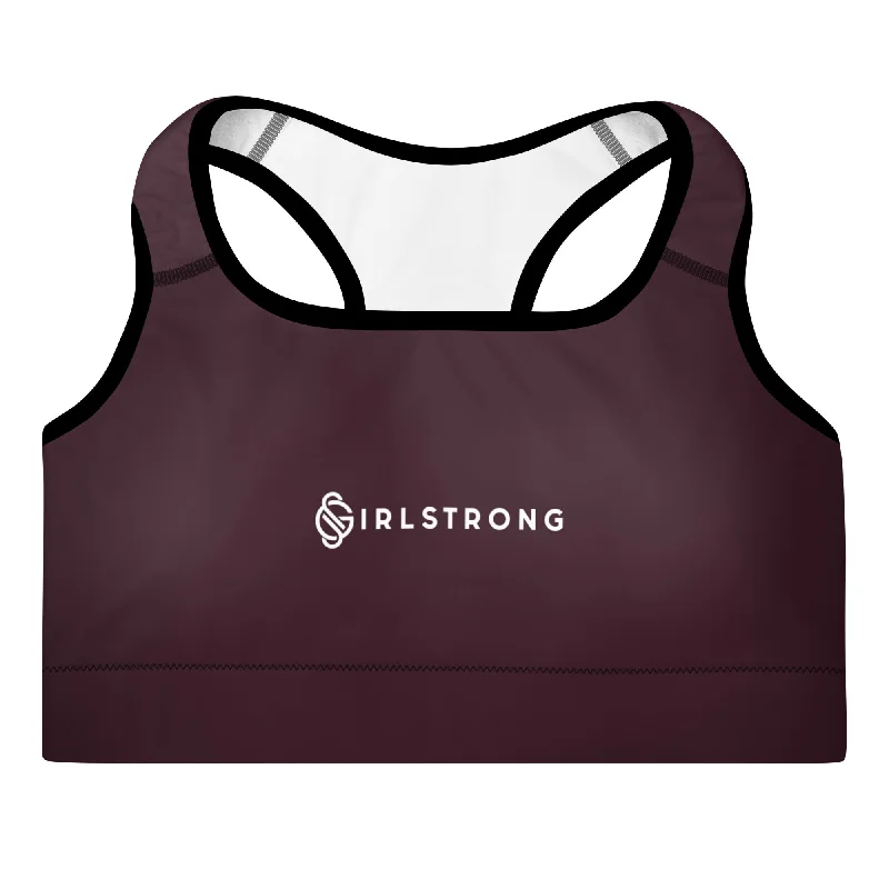 ELEVATED ESSENTIALS, GS LOGO THE PERFECT PADDED SPORTS BRA CABERNET