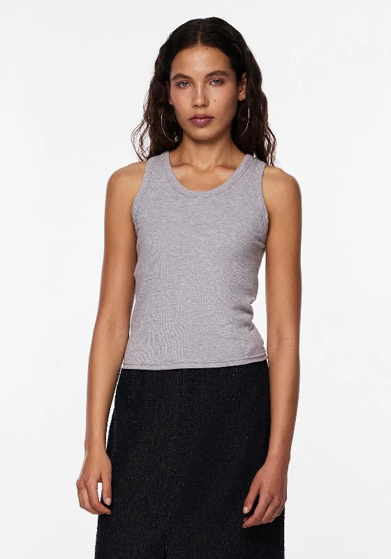 Price Rollback Pieces Anibi Built in Bra Vest Top, Light Grey