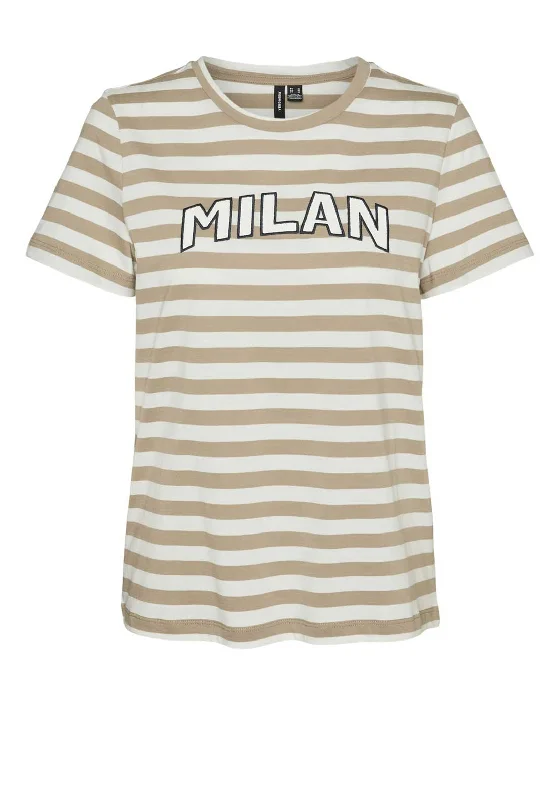 Big Savings Vero Moda Fira Francis Milan Striped T Shirt, Beige
