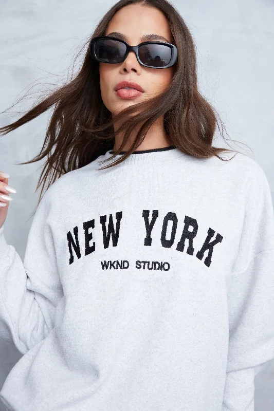 NEW YORK EMBROIDERED SWEAT