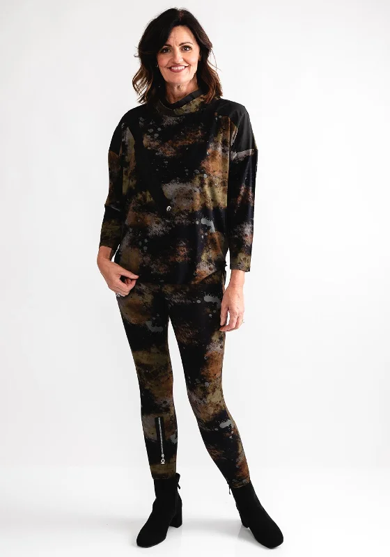 Seasonal Clearance My Soul Abstract Print Cowl Neck Top, Multi