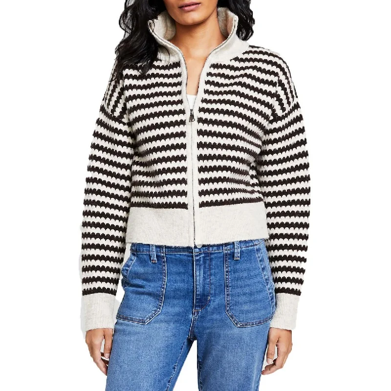 Grand Opening Sale Womens Cardigan Ribbed Full Zip Sweater