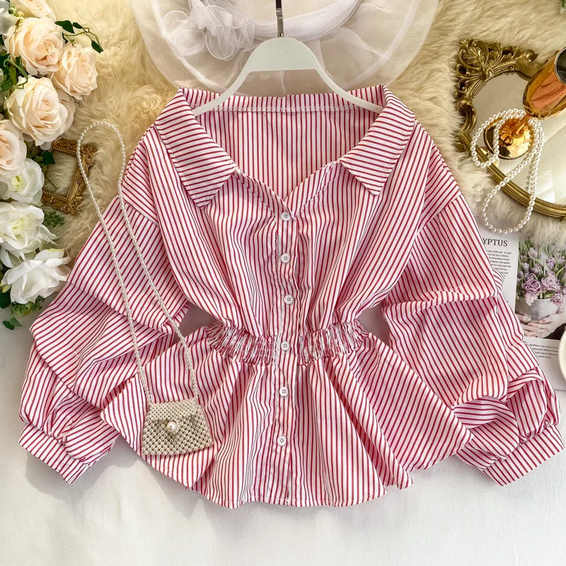 Extra Savings Stylish long-sleeved striped top  315