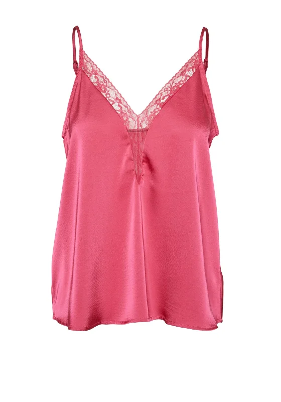 Weekend Wonders Await! Vero Moda Jilka Singlet Lace Top, Raspberry Sorbet