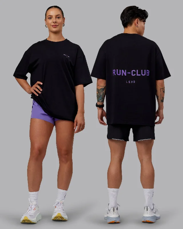 Unisex RUN CLUB FLXCotton Tee Oversize - Black-Purple Swirl