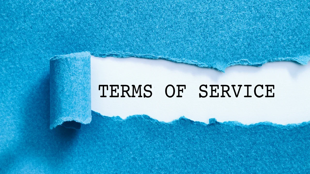 Terms of Service Advises discontinuing use if terms are not accepted.